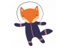 Sticker astronaute animal renard