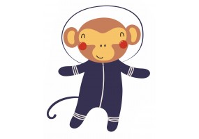 Sticker astronaute animal singe