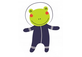 Sticker astronaute animal grenouille