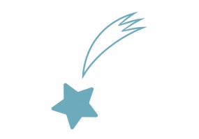 Sticker étoile filante bleue