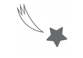 Sticker étoile filante grise