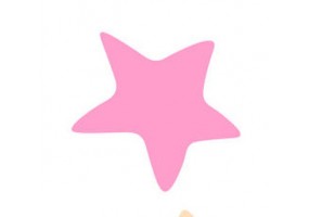 Sticker étoile rose fluo