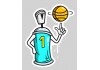Sticker bombe peinture tag bleu basket