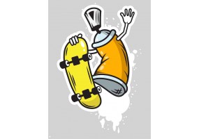 Sticker bombe peinture tag orange skate