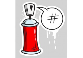 Sticker bombe peinture tag rouge