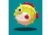 Sticker poisson boule gonfle