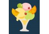 Sticker coupe glace fruits