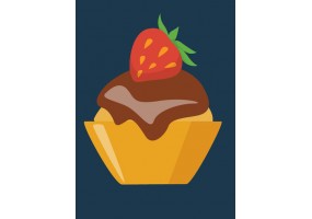 Sticker gâteau chocolat fraise