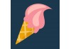 Sticker glace fraise cone