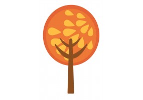 Sticker arbre automne orange