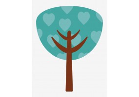 Sticker arbre bleu