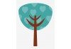 Sticker arbre bleu