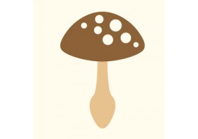 Sticker champignon marron