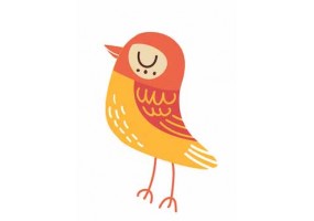 Sticker oiseau rouge