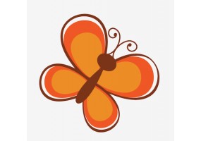 Sticker papillon orange