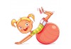 Sticker fille gymnastique ballon