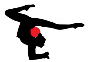 Sticker gymnaste ballon rouge