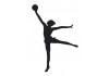 Sticker gymnaste ballon noir