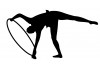 Sticker gymnaste cerceau noir