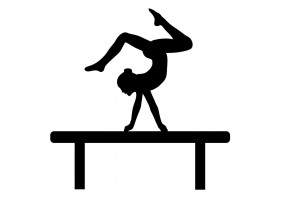 Sticker gymnaste poutre