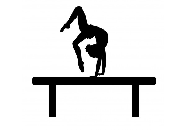 Gymnastique fille sur poutre' Autocollant