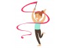 Sticker gymnaste ruban rose