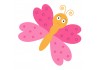 Sticker mural papillon rose