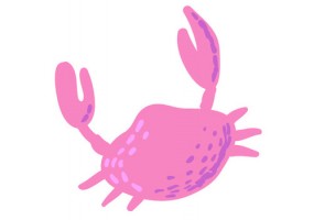 Sticker crabe rose