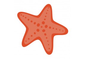 Sticker étoile de mer rouge