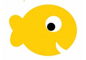 Sticker poisson jaune