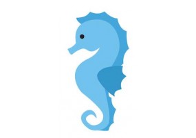 Sticker hippocampe bleu
