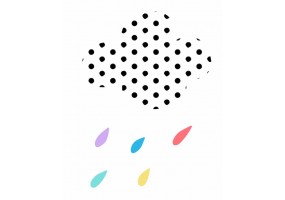 Sticker mural nuage pluie