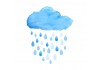 Sticker nuage bleu aquarelle pluie