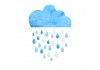 Sticker nuage bleu aquarelle pluie