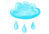 Sticker nuage bleu aquarelle pluie