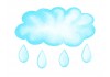 Sticker nuage bleu aquarelle pluie