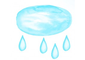 Sticker nuage bleu ciel pluie