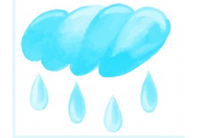 Sticker nuage bleu ciel pluie