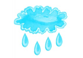 Sticker nuage bleu ciel pluie