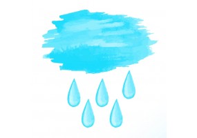 Sticker nuage bleu ciel pluie