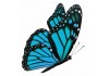 Sticker papillon bleu XXL