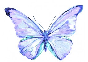 Autocollant papillon bleu clair