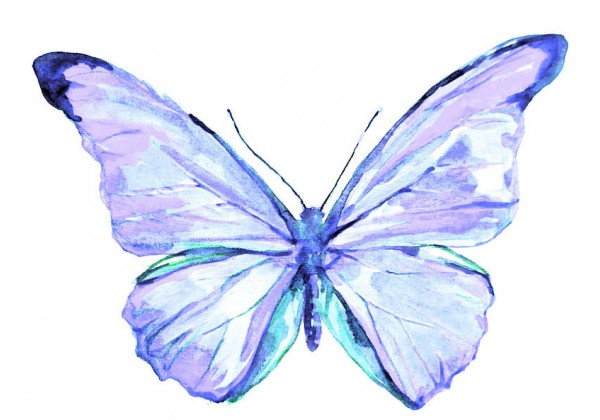Autocollant papillon bleu clair 