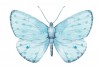 Sticker papillon bleu clair