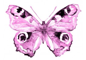 Autocollant papillon rose pastel