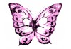 Sticker mural papillon rose pastel