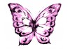 Sticker papillon rose pastel