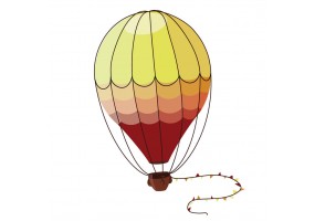 Sticker muraux montgolfière jaune