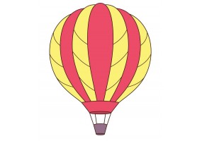 Sticker deco murale montgolfière