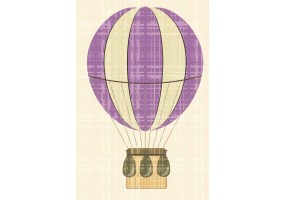 Sticker montgolfière violet